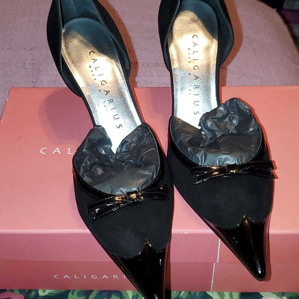 🥿 Caligarius black pointy toe pumps